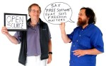 Tim O'Reilly and Richard Stallman by Julian Cash 2002